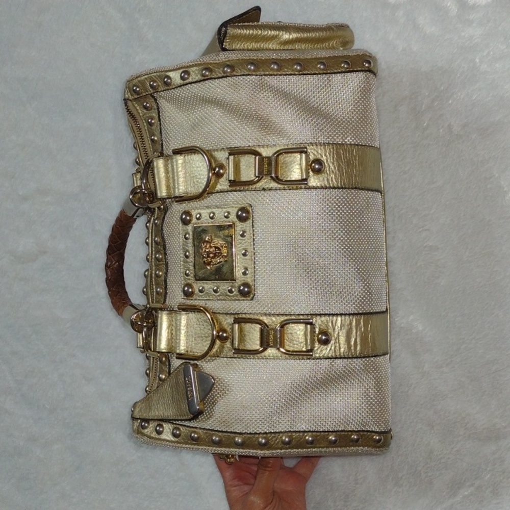 Versace Metallic Leather Handbag